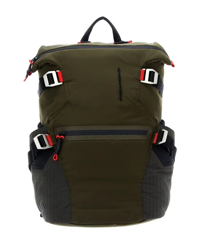 

Экологичный рюкзак из зеленого полиэстера. Piquadro, зеленый