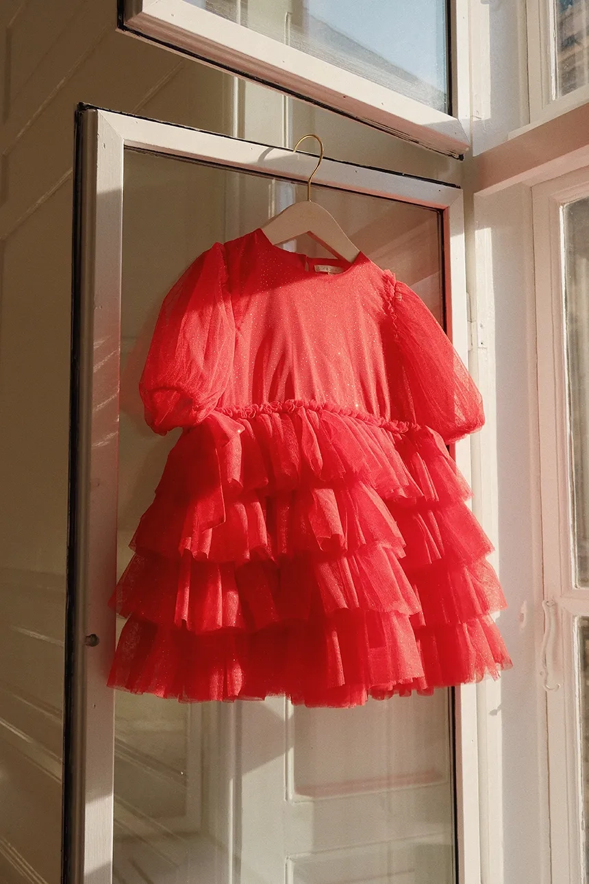 

Платье для маленькой девочки FAY DRESS GRS Konges Sløjd, красный
