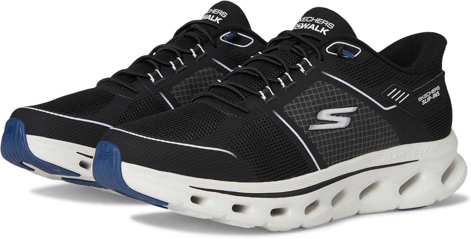 Мужские кроссовки Skechers Go Walk Glide Step 2.0 с легким надеванием от Zalor, белый/черный — фото 2