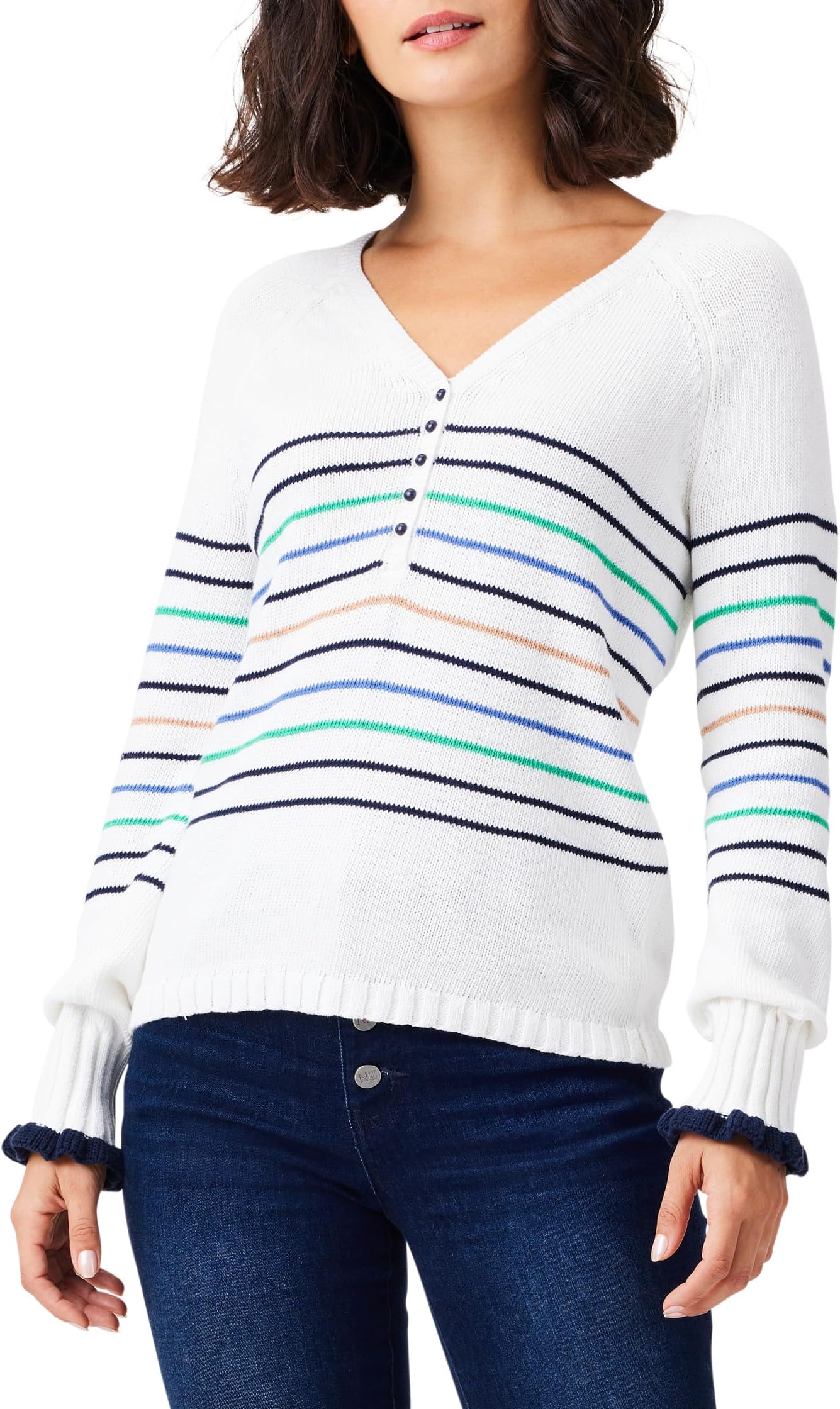 

Свитер NIC+ZOE Maritime Stripe Sweater, цвет Cream Multi