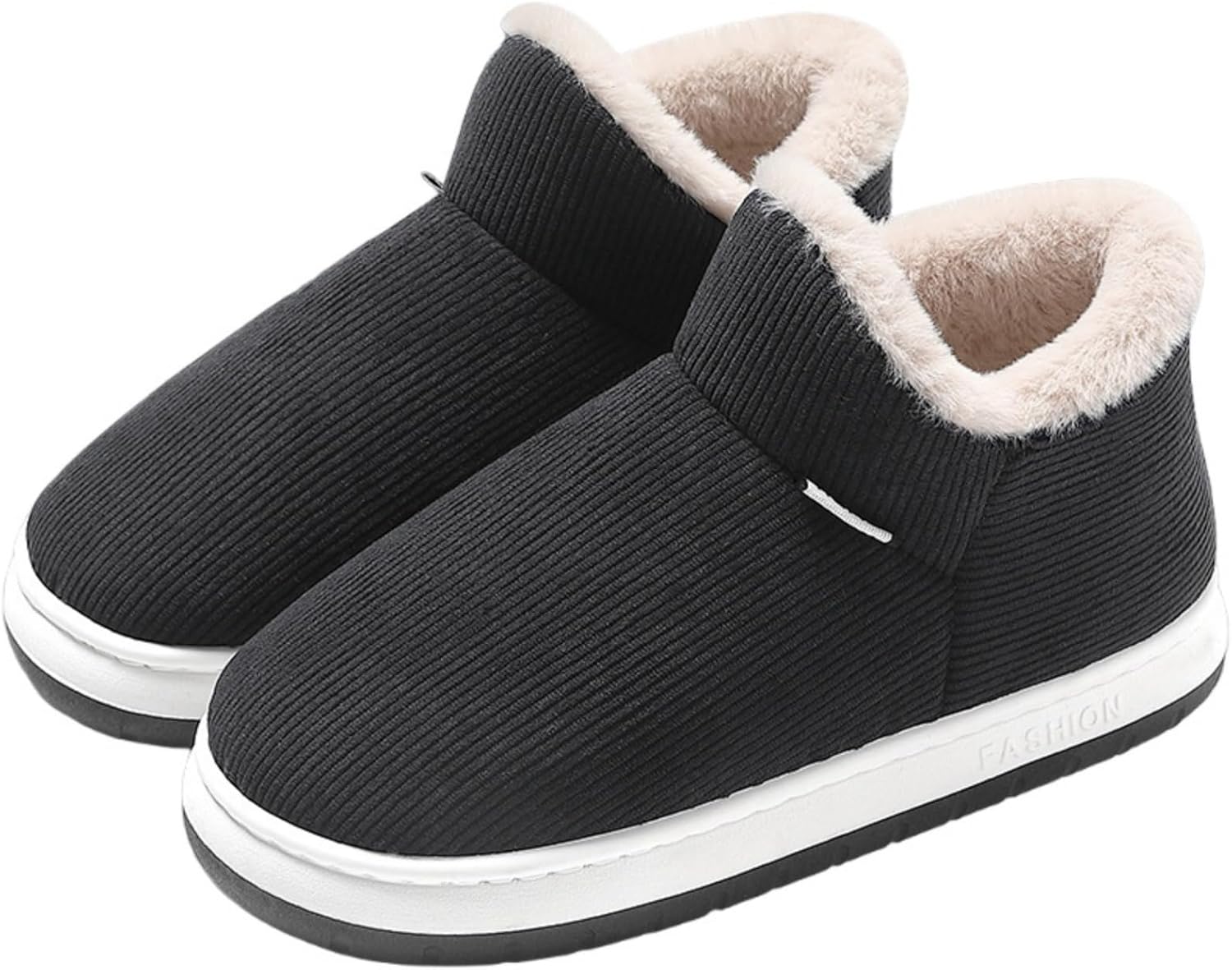 

Женские и мужские ботильоны-тапочки на щиколотку с утепленной меховой подкладкой, уютные тапочки на зиму с плюшевой подкладкой, удобные ботинки с искусственным мехом, нескользящие для дома и улицы Toumov, серый