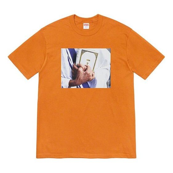 

Футболка fw19 week 7 bible tee printing short sleeve orange Supreme, оранжевый