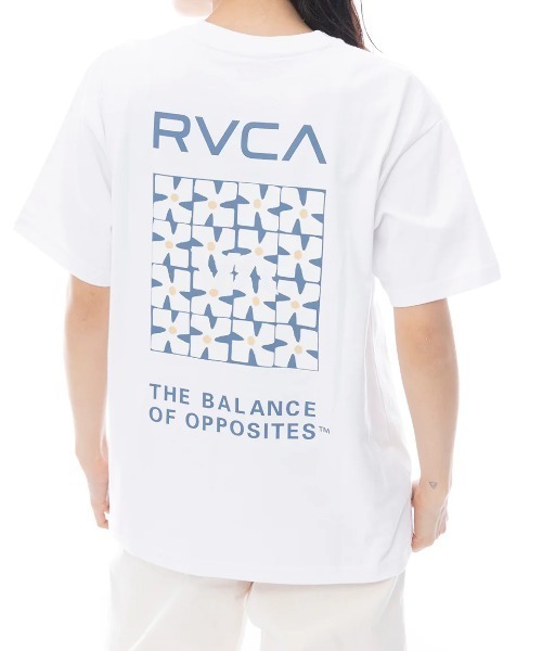 

Женская футболка RVCA свободного кроя с коротким рукавом и принтом на спине, белый