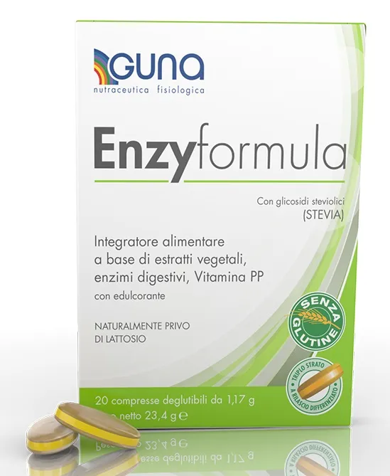 

Пищеварительная ферментная добавка Guna Enzyformula, 20 безлактозных таблеток