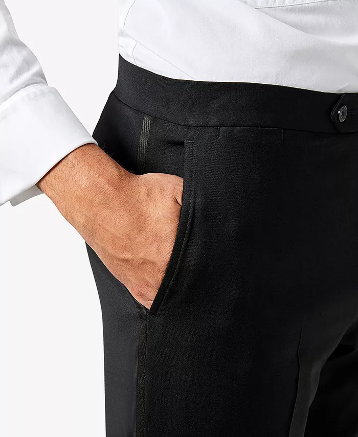 Мужские классические брюки-смокинг Modern-Fit Flex Stretch черного цвета Tommy Hilfiger, черный — фото 4