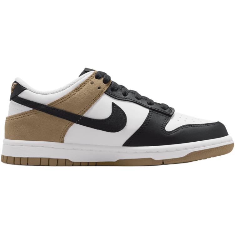 Nike Детские низкие скейтбордистские кроссовки Dunk, белые, черные, коричневые, для подростков — фото 3