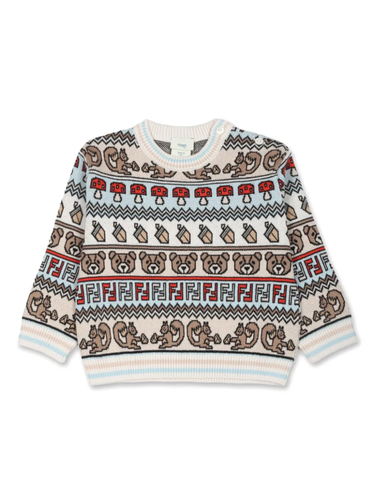 

Джемпер с круглым вырезом Fendi Kids, нейтральный