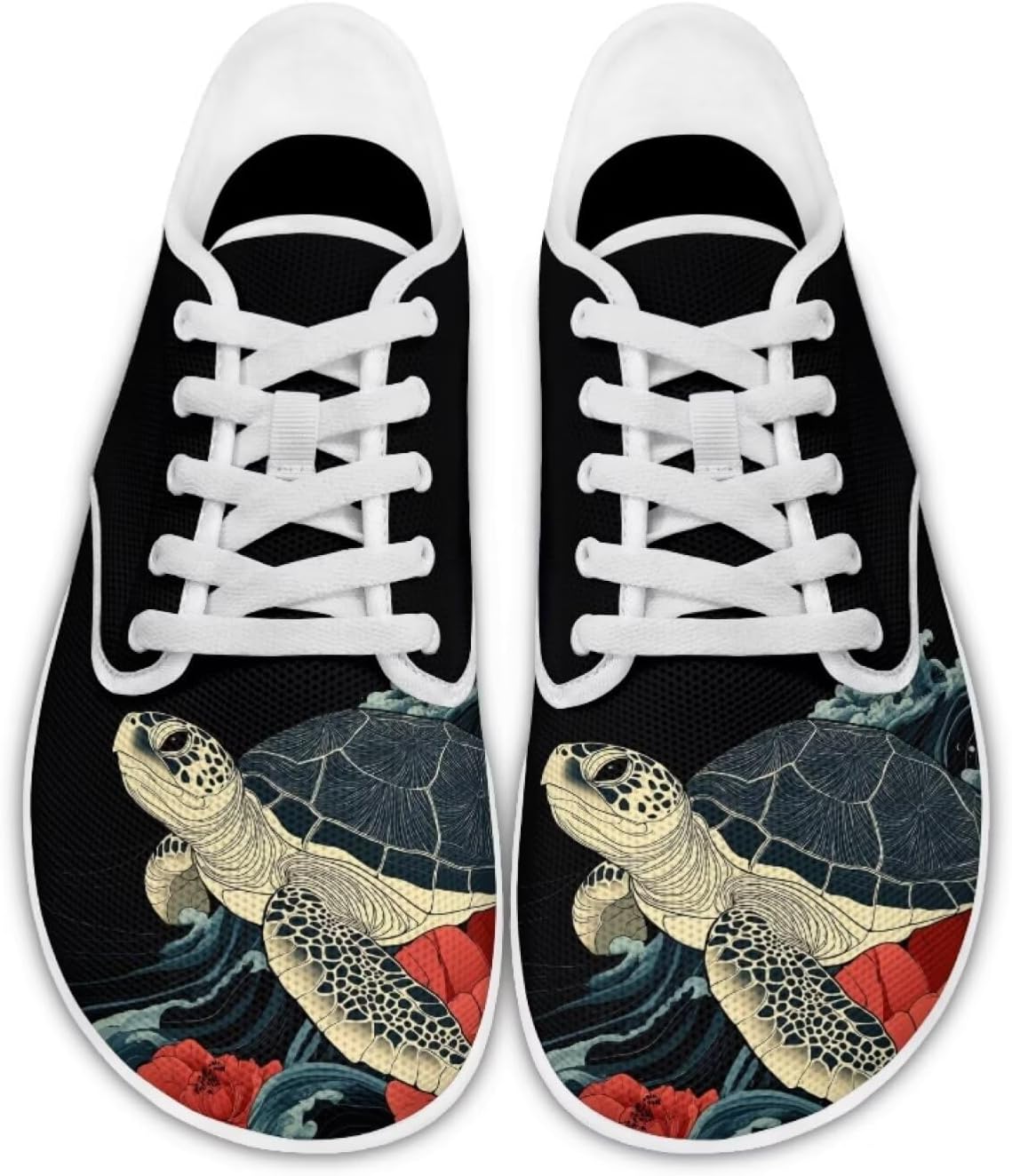 

Женские кроссовки Turtle на плоской подошве, слипоны для тенниса, лоферы, кеды для босоного хождения Ecaestolph, черный/красный