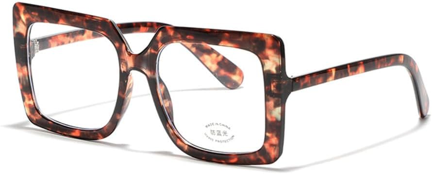 

Большие очки в оправе для женщин, прозрачные, увеличенного размера, черепаховая оправа, солнцезащитные очки для женщин и мужчин, защита от ультрафиолета UV400 MTZJH, Leopard