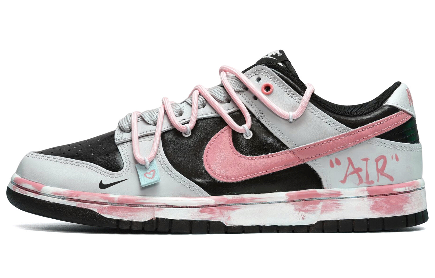 

Кроссовки Nike Dunk Skateboarding Shoes Women's Low-top Black/Pink, черный/розовый