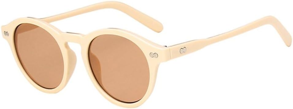 

Модные круглые солнцезащитные очки для женщин в винтажном стиле с заклепками, линзы конфетных цветов, очки для мужчин с защитой от УФ-излучения UV400, трендовые солнцезащитные очки SKFGNX, Beige Tea