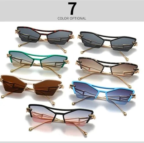 

Современные солнцезащитные очки «кошачий глаз» в стиле ретро для женщин и мужчин, модель 2026 года, с защитой от ультрафиолета UV400 MTZJH, Champagne Tea