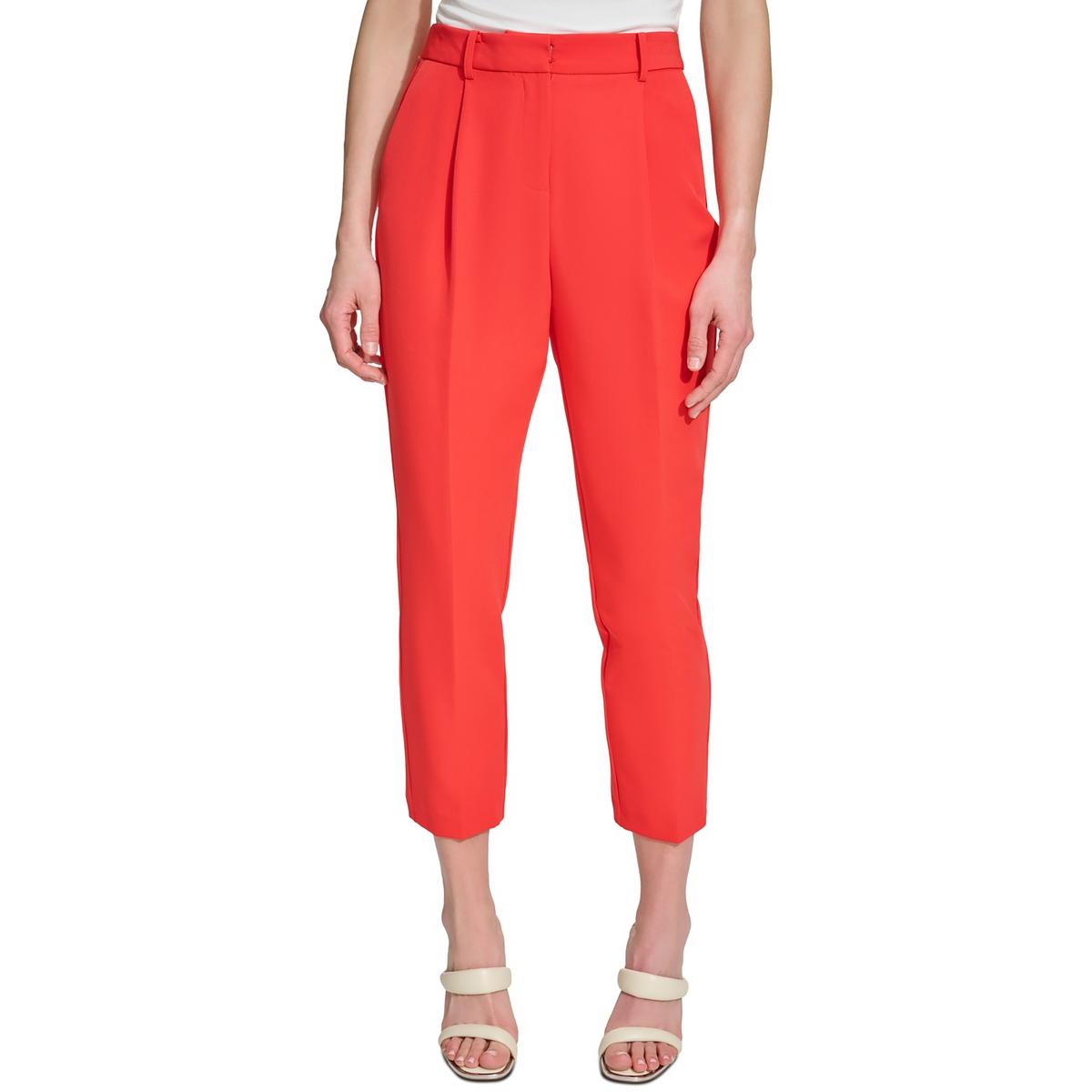 

Женские плиссированные брюки из полиэстера длиной до щиколотки DKNY, цвет flame