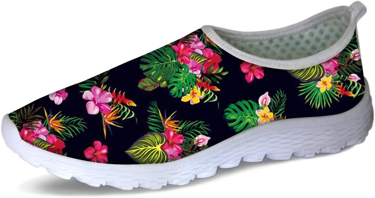 

Кроссовки Forchrinse с принтом музыкальных нот и клавиш пианино, универсальные, без шнурков, для мужчин и женщин, легкая повседневная спортивная обувь, дышащие, Tropical Hibiscus Palm