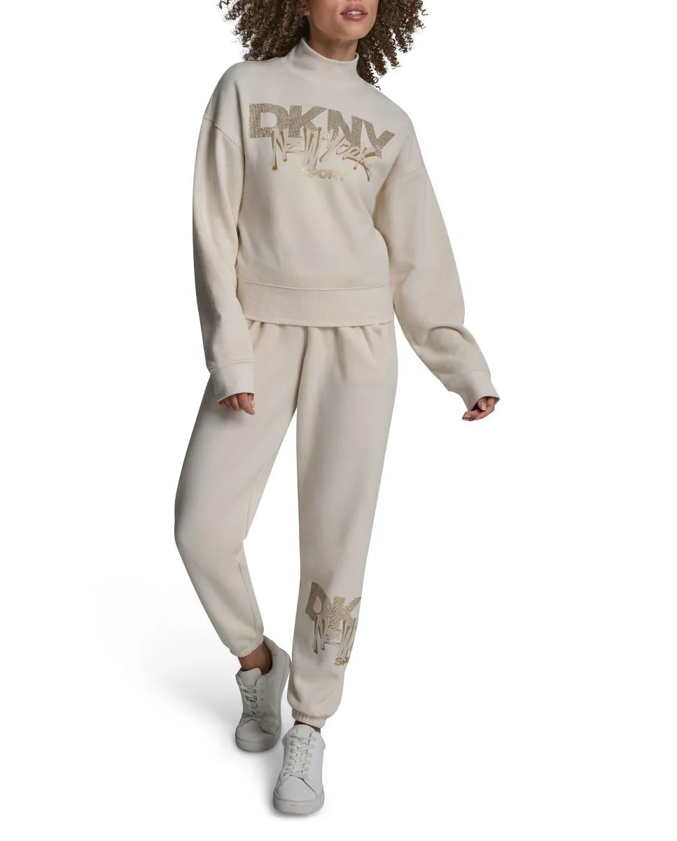 

Женская толстовка с воротником Перкинс Dkny Jeans, светло-бежевый