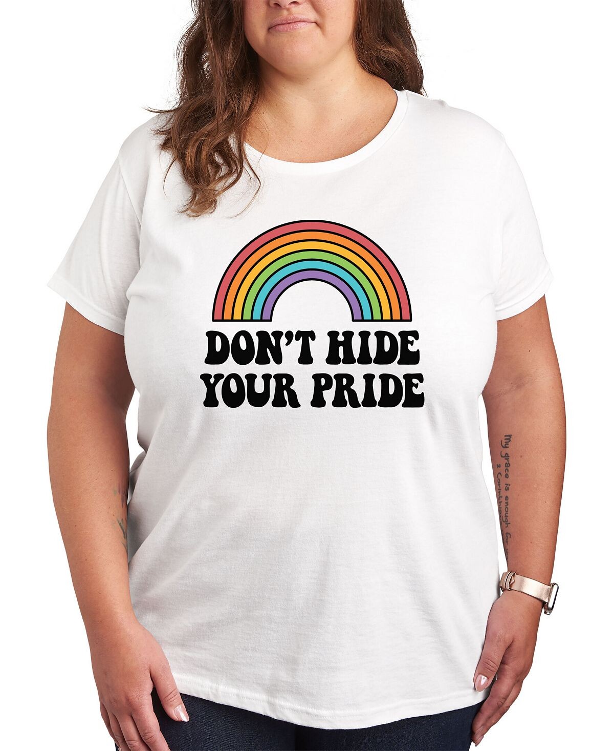 

Модная футболка больших размеров с рисунком Pride Air Waves, белый