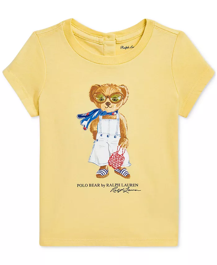 

Футболка поло с медвежонком для девочек Polo Ralph Lauren, желтый