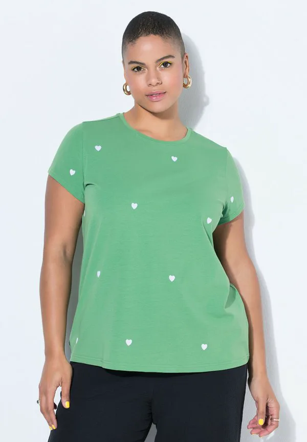 

Футболка с принтом в виде сердечек и короткими рукавами Studio Untold, Green, Зеленый, Футболка с принтом в виде сердечек и короткими рукавами Studio Untold, Green