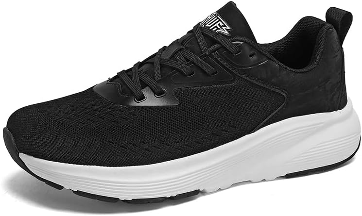 

Мужские кроссовки с круглым носком, дышащие, с сеткой, на шнуровке, для бега, низкие, легкие, с нескользящей подошвой, повседневные спортивные туфли, подходят для ходьбы, игры в бадминтон, теннис и путешествий Igzbibg, черный