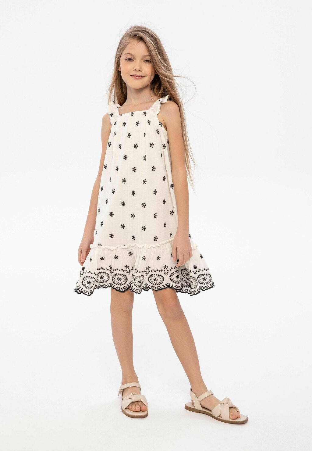

Дневное платье EMBROIDERED MINOTI, цвет white black
