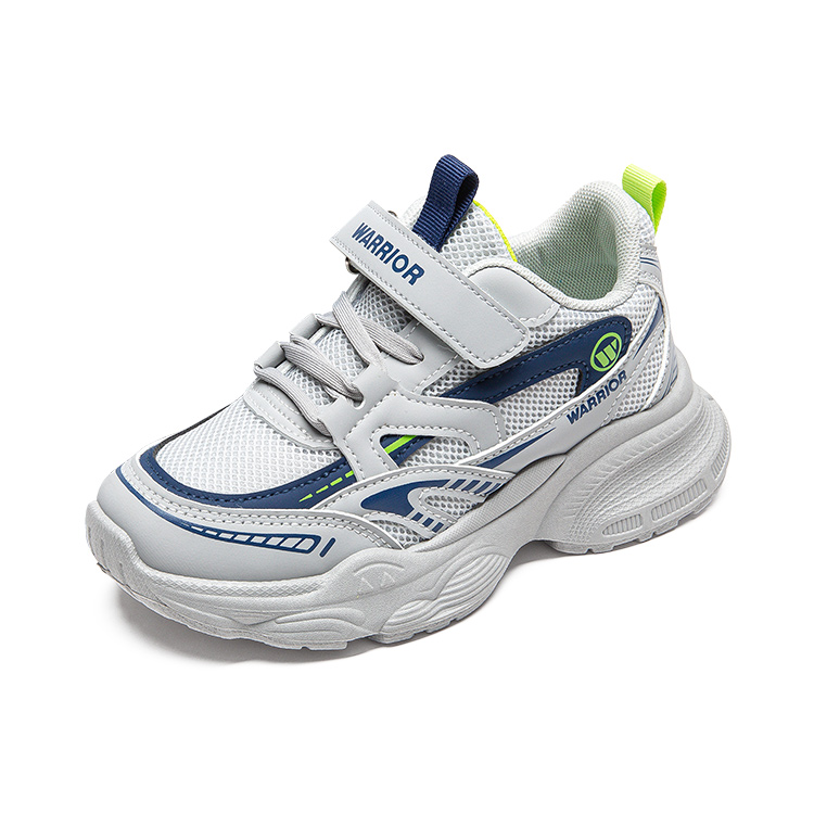 Детские кроссовки для бега Low top с амортизацией, увеличенной высотой, легкие и устойчивые к истиранию WARRIOR, черный бежевый — фото 4
