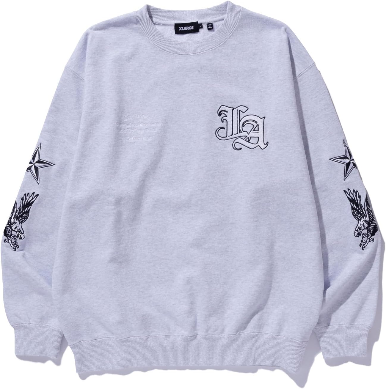 

Мужская толстовка размера XLARGE с круглым вырезом в стиле университетской формы, пепельный