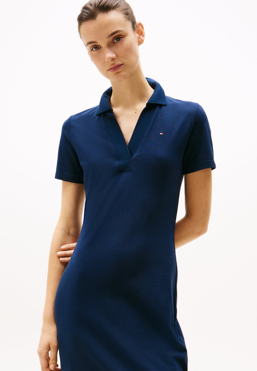 Платье Tommy Hilfiger SLIM OPEN DRESS, Dark Night Navy/Dark Blue — фото 3