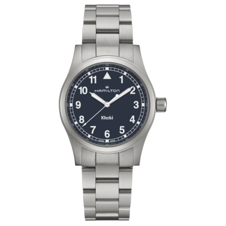 

Hamilton Полевые часы Khaki Field Series с кварцевым механизмом, унисекс, синий циферблат, корпус из нержавеющей стали, браслет из нержавеющей стали