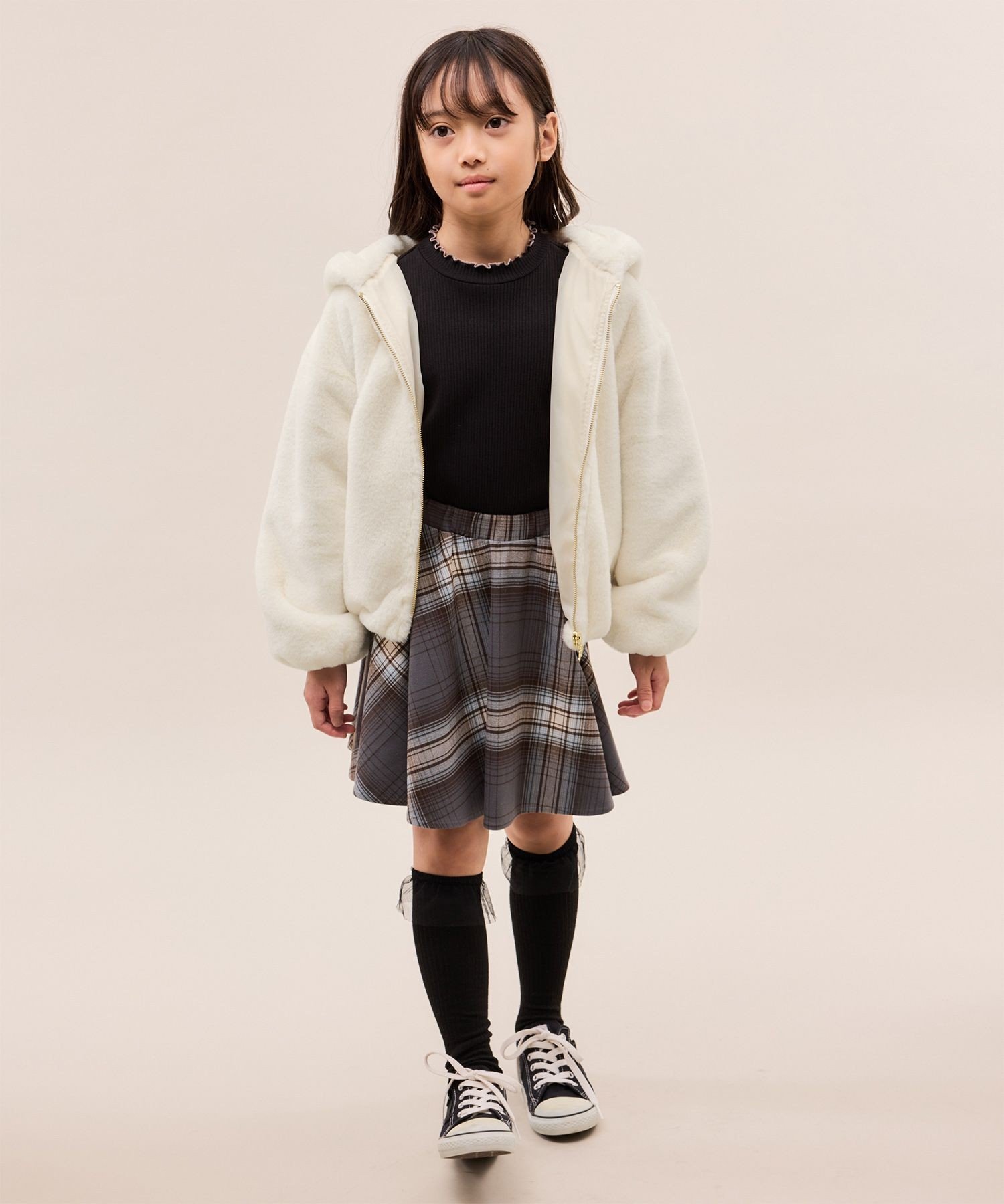 Пушистая блузка на молнии из искусственного меха ROPE' PICNIC KIDS, Off-white (15) — фото 4