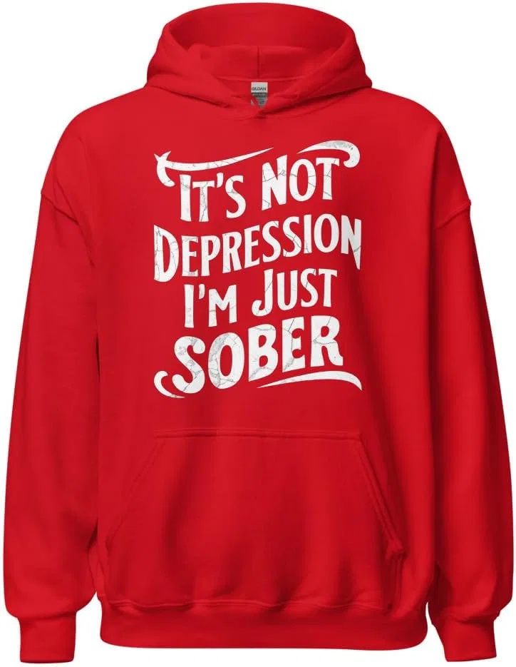 Худи Unisex с саркастичной надписью "It's Not Depression I'm Just Sober" Generic, красный