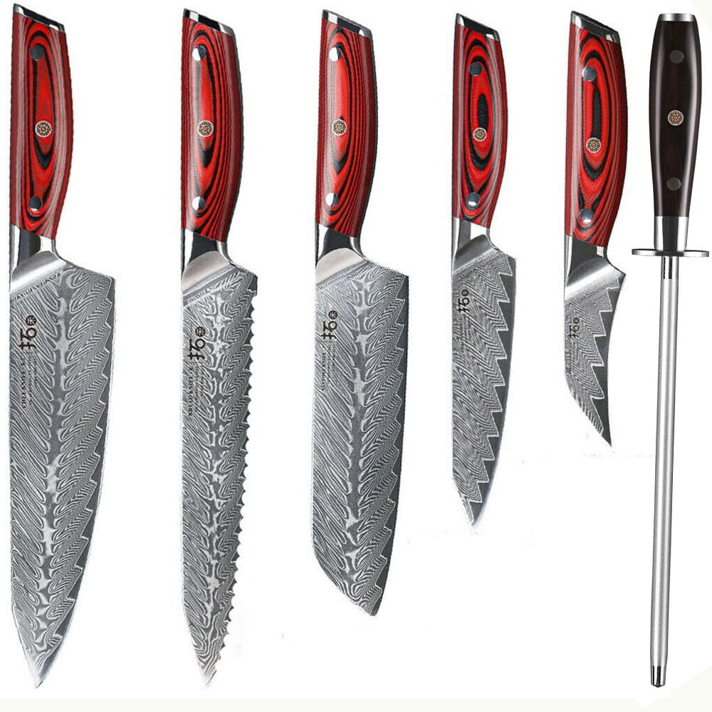 

Набор ножей с точилкой VG10 Santoku Turwho