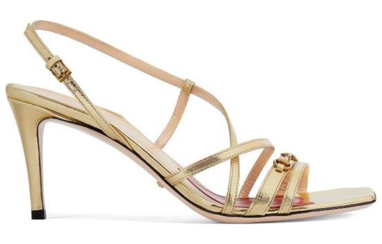 Кроссовки (WMNS) Gucci Victoria Strappy Horsebit Sandal 'Platino', бежевый — фото 2