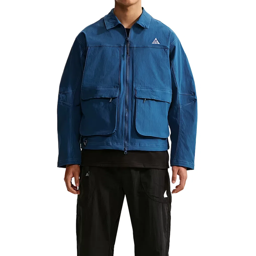 Куртка мужская Court Blue/Work Blue/Mountain White, лацкан, средняя плотность Nike