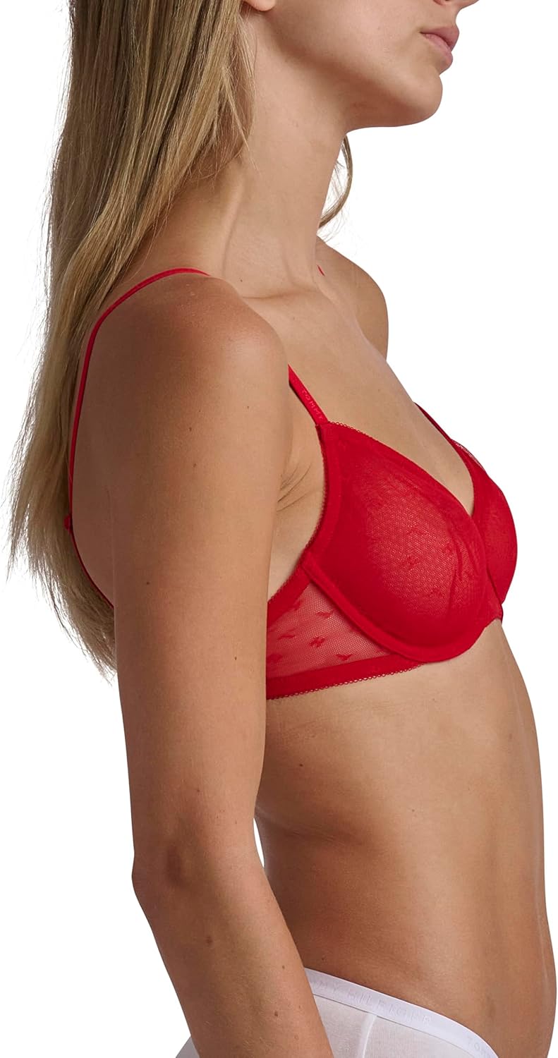 Женский бюстгальтер-балконет Tommy Hilfiger без подкладки на косточках, Tango Red — фото 3