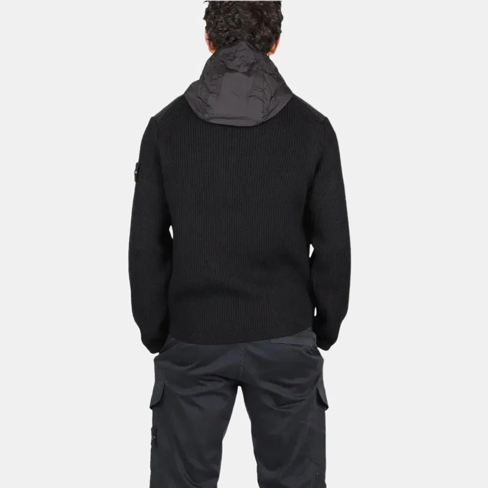 Утепленная куртка с капюшоном на молнии STONE ISLAND, Black — фото 4