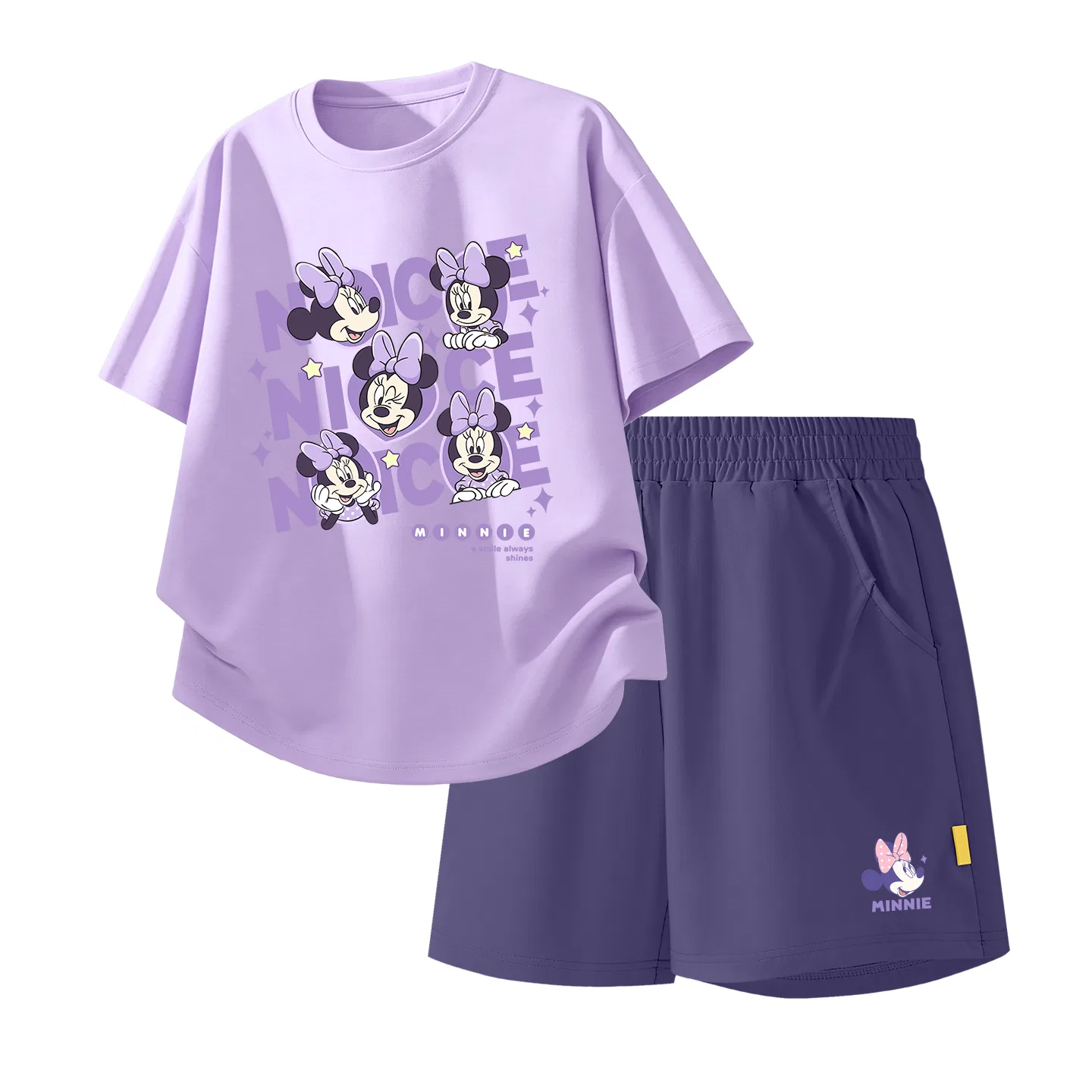 Детский спортивный костюм Casual Sportswear 2 Piece Set Disney, Di Flower Knot Minnie Taro Purple+Di Ni Knot K_Bottom Right Mulberry Purple