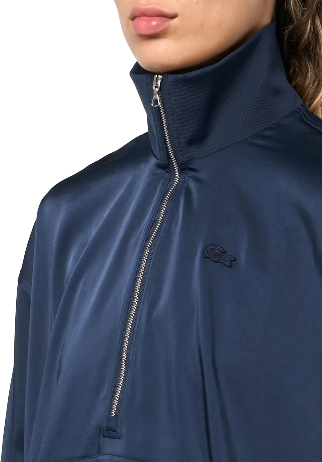 Куртка-рубашка Lacoste Свободного кроя, Высокая застежка, Синяя — фото 3