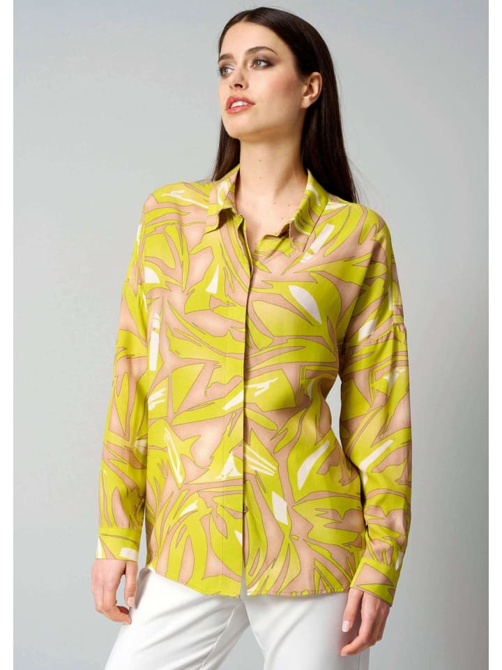 

Alba Moda Блузка с принтом в виде графического узора, салатового/бежевого цвета