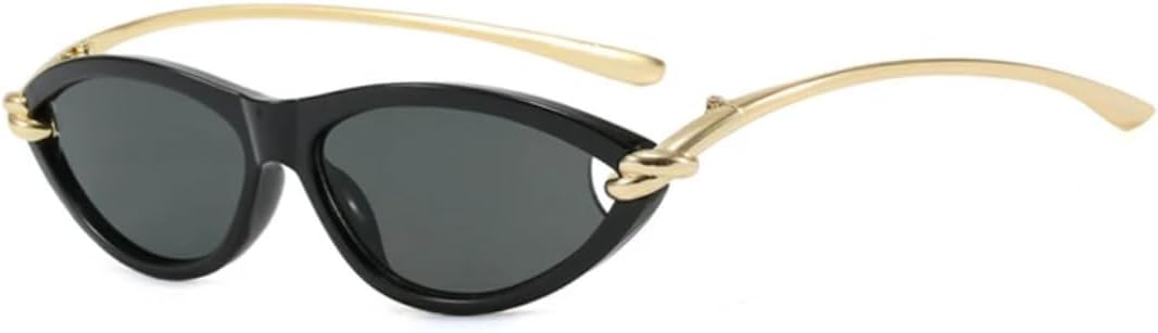 

Роскошные солнцезащитные очки в маленькой оправе «кошачий глаз» для женщин, модные солнцезащитные очки для мужчин, для активного отдыха, вождения, путешествий, с защитой от УФ-излучения UV400 TKKTLLT, Black Gray