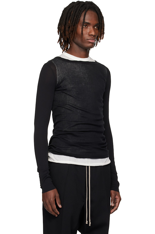 Футболка Temple rib ls Rick Owens, черный — фото 2