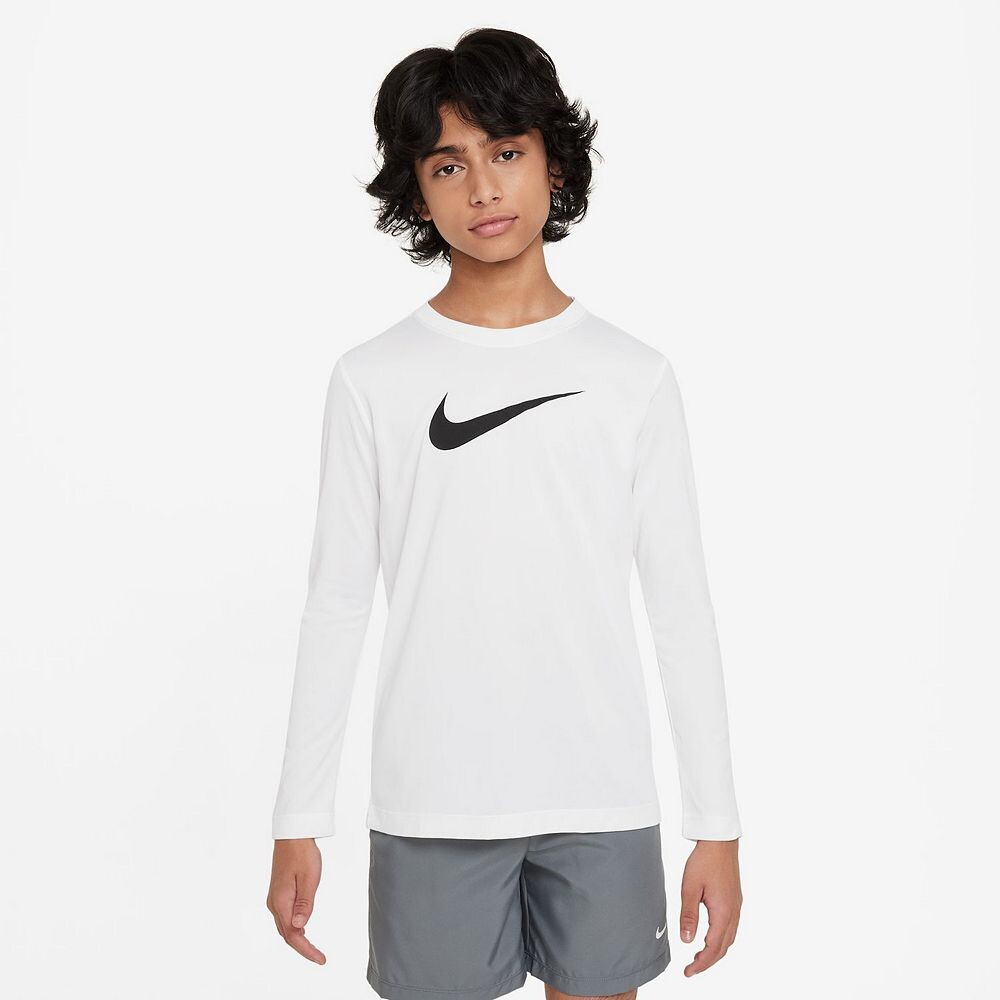 Детская футболка Nike Dri-FIT с длинными рукавами, белый