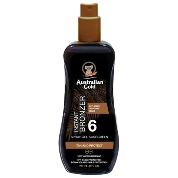 

Гель-спрей для загара с бронзатором spf6, 237 мл Australian Gold Instant bronzer