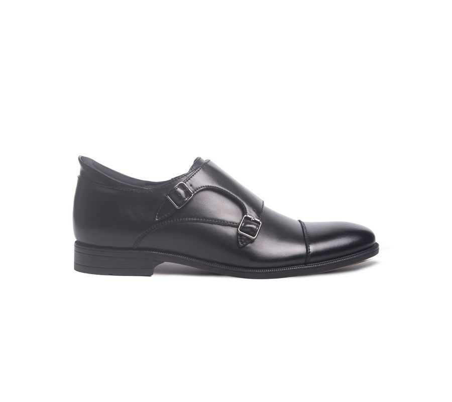 Мужские туфли-оксфорды Oliver Street Hands-Free Slip-On Double Monk Dress Oxfords Marc Joseph New York, Black napa leather — фото 2