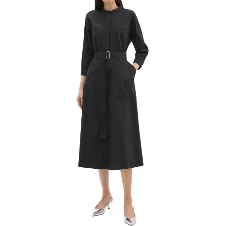 

THEORY Длинное платье с рукавами женское черное