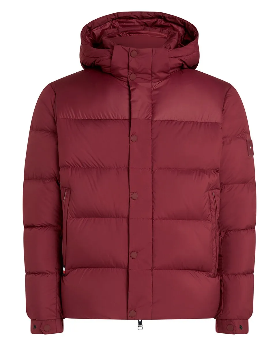 

Мужской качественный пуховик Tommy Hilfiger, бордовый