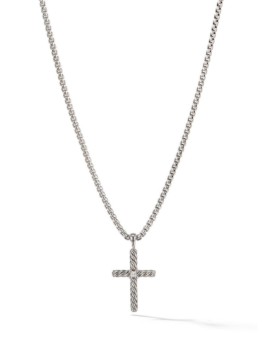 

Серебряное колье Cable Classics Cross с бриллиантами David Yurman, серебряный