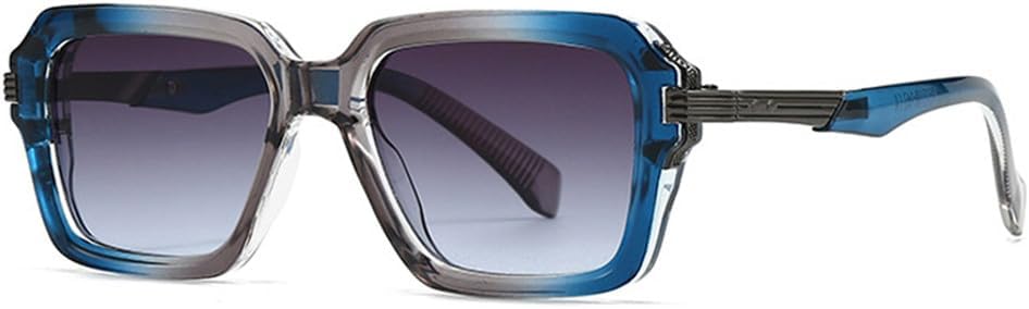 

Мужские солнцезащитные очки в стиле ретро с двухцветной оправой и заклепками, женские солнцезащитные очки с градиентным покрытием и защитой от УФ-излучения UV400 в стиле панк HPIRME, Grey Blue Grey