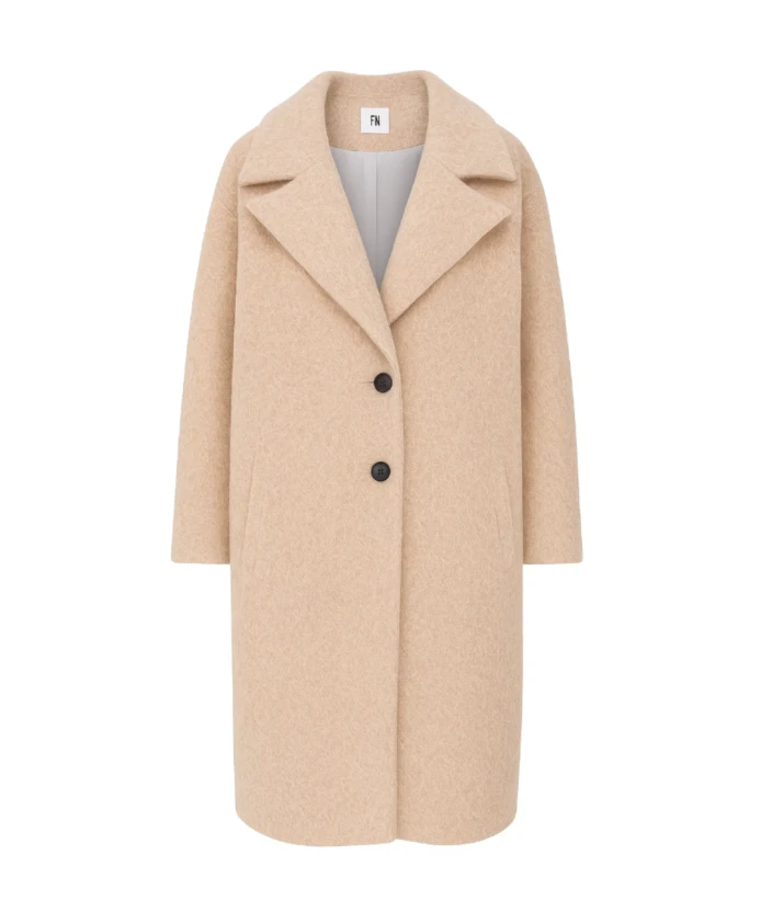 

Длинное пальто бежевого цвета с начесом Tiffany, бежевый