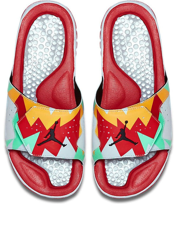 

Тапочки hydro 7 retro soft sole cozy sports slippers gray red orange 'white' Air Jordan, белый