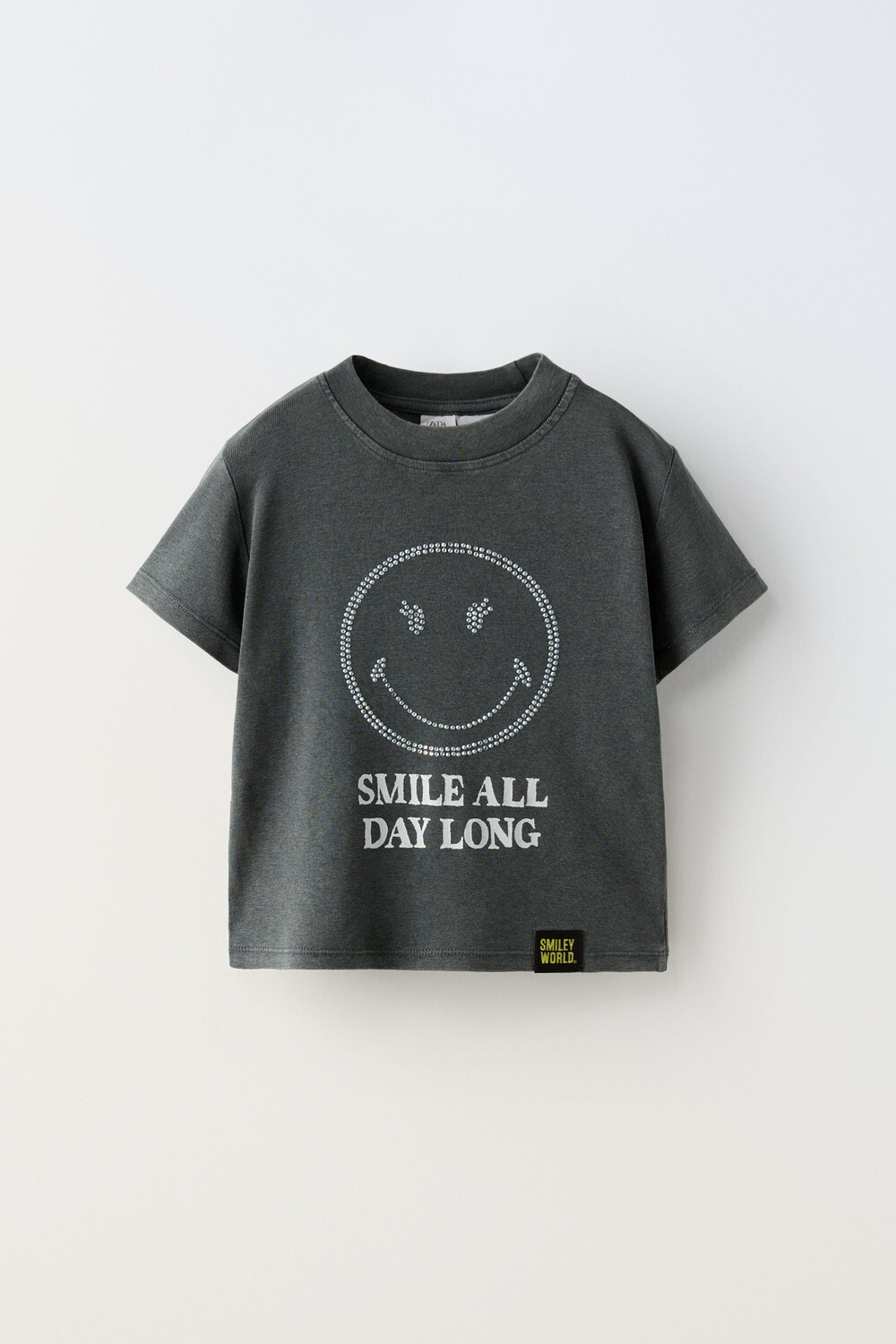 

Футболка smileyworld со стразами ZARA, антрацитово-серый